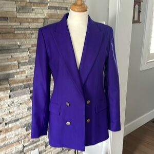 Massimo Dutti Royal Purple Italian Wool Blazer